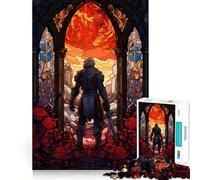 Puzzle Paladino Guerriero in Vetro Stain da 1000 Pezzi per Adolescenti Puzzle Gioco Intellettuale Divertimento per la Famiglia Qualità Taglio Elegante Regalo (38x52cm)