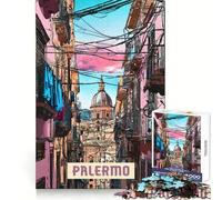 Puzzle Palermo da 1000 pezzi per ragazzi,attività di allenamento mentale e svago,dimensioni compatte,ideale come regalo (38x26cm)