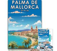 Puzzle Palma di Maiorca, Spagna, 1000 pezzi per adulti, gioco stimolante e gioco per famiglie, ideale come regalo per tutta la famiglia, 38x26cm