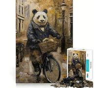 Puzzle Panda Amsterdam Bicicletta 1000 pezzi per adulti, regalo, stimola la memoria, rilassa la mente, taglio premium, sorpresa calda (38x52cm)