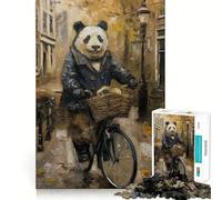 Puzzle Panda Amsterdam Bicycle da 1000 pezzi per adulti, gioco stimolante per la mente, per il tempo libero, con dettagli nitidi, (50x75cm)