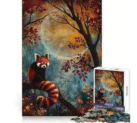 Puzzle Panda Autunno Rosso per Adulti, 1000 Pezzi, Gioco di Sfida Mentale, Gioia, Qualità, Bordo Artistico, Collezione (50x75cm)