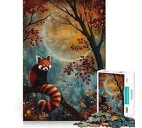 Puzzle Panda Autunno Rosso per Adulti, 1000 Pezzi, Gioco di Sfida Mentale, Gioia, Qualità, Bordo Artistico, Collezione (50x75cm)