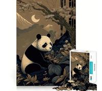 Puzzle Panda Bamboo Giappone per ragazzi, 1000 pezzi, gioco di logica stimolante, tranquillo, con bordi netti, regalo elegante (38x26cm)