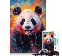Puzzle Panda Colorato da 1000 Pezzi per Adolescenti Puzzle Memory Lift Leggero Rilassante Immagine Assemblaggio (38x52cm)