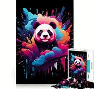 Puzzle Panda colorato da 1000 pezzi per ragazzi, gioco di logica, antistress, di qualità, con bordi arrotondati, ideale come regalo di Babbo Natale (38x26cm)