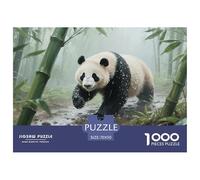 Puzzle Panda Con 1000 Pezzi Per Adulti,Bamboo Forest Rain Scene Gioco Diabilità Impossibile Puzzle Arte Gioco Intellettivo Familiare Regalo Per Amore E Amico 70x50cm/1000pcs