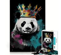Puzzle Panda con corona per ragazzi, 1000 pezzi, gioco di logica, divertente e rilassante, opera d'arte da collezione (50x75cm)