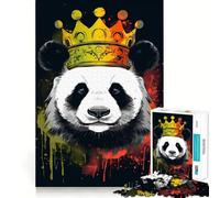 Puzzle Panda con Corona per Ragazzi, 1000 Pezzi, Rafforza la Memoria, Allevia la Tensione, Bordi Lisci, Sorpresa di Natale (38x52cm)