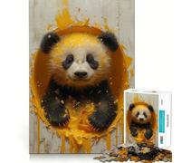 Puzzle "Panda dipinto con schizzi d'acqua" per ragazzi, 1000 pezzi, stimola la memoria, gioco da interno, immagine da assemblare, regalo per le vacanze (38x52cm)