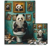 Puzzle Panda Go Toilette da 1000 pezzi per adulti. Puzzle per adulti ideali per gli innamorati, Capodanno e San Valentino, 26X38CM/10,23x14,96 pollici.