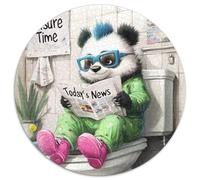 Puzzle Panda Go Toilette da 1000 pezzi. Puzzle rotondo da 1000 pezzi. Perfetto per decorazioni per la casa, compleanni, feste e regali. 67,5x67,5 cm.