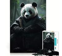 Puzzle Panda Guerriero per adulti, 1000 pezzi, gioco per la concentrazione e il relax, con bordi netti, Babbo Natale e desideri (38x52cm)