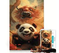 Puzzle Panda Guerriero Samurai da 1000 pezzi per adulti e ragazzi, gioco di logica, relax, taglio di precisione, (38x52cm)