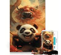 Puzzle Panda Guerriero Samurai da 1000 pezzi per adulti, regalo, per migliorare la memoria, per il tempo libero, con ritagli precisi, decorazione murale (38x26cm)