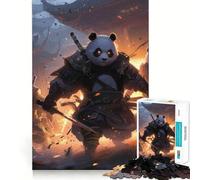 Puzzle Panda Guerriero Samurai per adulti, 1000 pezzi, gioco di intelligenza, divertimento rilassante, tagli precisi, lista dei desideri di Babbo Natale (50x75cm)