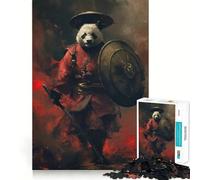 Puzzle Panda Guerriero Samurai per Ragazzi 1000 Pezzi Giocattolo Pensante Rilassante Divertente Disegno Pulito da Collezione (50x75cm)