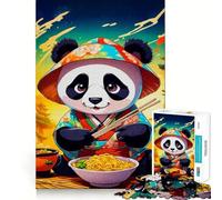 Puzzle Panda Ramen Giappone da 1000 pezzi per adulti, gioco di concentrazione e divertimento silenzioso con bordi netti, ideale come regalo di Babbo Natale (38x52cm)
