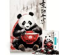 Puzzle Panda Ramen Ink Wash per adulti, 1000 pezzi, gioco per la concentrazione e il relax, bordi netti, Babbo Natale, scegli il tuo desiderio (38x52cm)