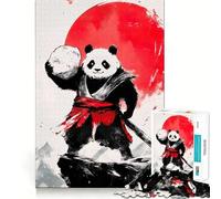 Puzzle Panda Samurai Guerriero per Adulti 1000 Pezzi Gioco di Logica Stimolante Gioco Rilassante Bordo Chiaro Regalo Artistico (50x75cm)