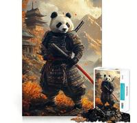 Puzzle Panda Samurai Guerriero per Ragazzi, 1000 Pezzi, Stimola la Memoria, Rilassante, Divertente, Montaggio, (50x75cm)