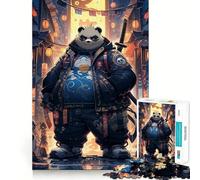 Puzzle Panda Samurai in Neon City da 1000 pezzi per adulti, gioco di logica fine, divertente e silenzioso, bordi puliti, regalo memorabile (38x26cm)
