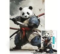 Puzzle Panda Samurai Warrior da 1000 pezzi per adolescenti, stimola la memoria, antistress, con bordi precisi, decorazione da parete (38x52cm)