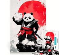 Puzzle Panda Samurai Warrior da 1000 pezzi per adolescenti, stimola la memoria, antistress, con bordi precisi, decorazione da parete (38x52cm)