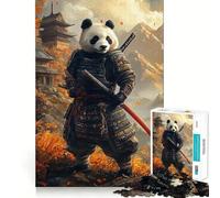 Puzzle Panda Samurai Warrior da 1000 pezzi per adulti, gioco di logica e rilassamento, bordi affilati, regalo di alta qualità (38x52cm)