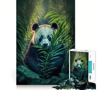 Puzzle "Panda si diverte" per adulti, 1000 pezzi, memory foam, facile da assemblare, immagine rilassante, regalo artistico (38x26cm)