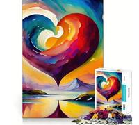 Puzzle panoramico a forma di cuore da 1000 pezzi per adulti,divertente gioco di memoria,facile da assemblare,incastro sicuro,attività per tutta la famiglia (50x75cm)