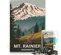Puzzle panoramico da 1000 pezzi del Parco Nazionale del Monte Rainier, Washington, per adulti Gioco di logica fine, silenzioso e divertente, con bordi precisi Regalo memorabile (38x26cm)
