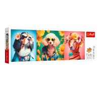 Trefl - Sfilata di Moda, Edizione Canina - Puzzle Panoramico 500 Pezzi - Divertente Puzzle per Amanti degli Animali, Ritratti di Cani, Intrattenimento Creativo, Puzzle per Adulti e Bambini dai 10 anni