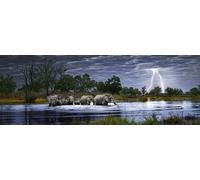 puzzle panoramico Truppa di Elefanti Botswana 2000 pezzi