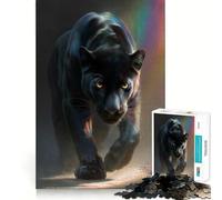 Puzzle Pantera con Arcobaleno da 1000 pezzi per adolescenti, per rafforzare la memoria, ideale per il tempo libero a casa, con bordi puliti e come regalo (38x26cm)