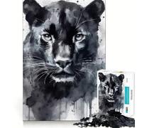 Puzzle Pantera Dipinto ad Acquerello 1000 Pezzi Giocattolo di Costruzione Concentrazione Assemblaggio Sicuro e Sicuro Gioco di Divertimento per Interni (50x75cm)