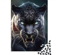 Puzzle Pantera Feroce Occhi di Ghiaccio Furia Predatoria, 1000 pezzi carta riciclata over 12 anni, regalo divertente per la casa 38x26cm/1000pcs