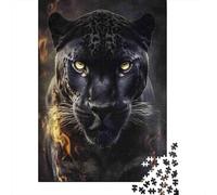 Puzzle Pantera Nera Velo Dorato Ombra Reale, 1000 pezzi carta riciclata unisex, gioco educativo rilassante 70x50cm/1000pcs