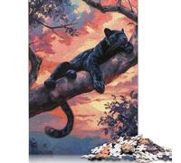 Puzzle "Panther Sunset Slumber Puzzle" - Sfida difficile - Puzzle in cartone riciclato al 100% per donne e uomini - Regali per la festa della mamma, 1000 pezzi (75x50 cm)