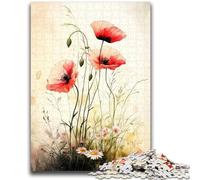 Puzzle Papavero per adulti 1000 pezzi, adatto dai 14 anni in su, idee regalo per migliorare la memoria, 50x75cm