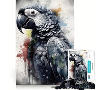 Puzzle "Pappagallo Bellezza" con inchiostro nero, 1000 pezzi, gioco di abilità mentale, assemblaggio lento e divertente, regalo perfetto (50x75cm)