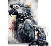 Puzzle "Pappagallo Bellezza" con inchiostro nero, 1000 pezzi, gioco di abilità mentale, assemblaggio lento e divertente, regalo perfetto (50x75cm)