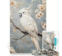 Puzzle "Pappagallo Bianco in Fiore" da 1000 pezzi per adulti,gioco divertente e stimolante,facile da assemblare,ideale per tutta la famiglia (50x75cm)