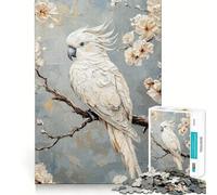 Puzzle "Pappagallo Bianco in Fiore" per adulti,1000 pezzi,gioco di memoria,montaggio sicuro e stabile,gioco significativo per costruire connessioni (38x52cm)