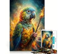 Puzzle Pappagallo Mago con Bacchetta Magica per ragazzi, 1000 pezzi, stimola la memoria, rilassante, divertente, da assemblare, (38x26cm)