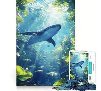 Puzzle "Paradiso sottomarino con balene" da 1000 pezzi per ragazzi,stimolante per la mente,divertimento senza spazi vuoti,incastro perfetto,piacevole svago per interni (38x52cm)
