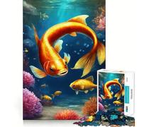 Puzzle "Paradiso sottomarino con pesci rossi" da 1000 pezzi,gioco di costruzione Focus Zero Gap,incastro perfetto,attività gratificante per le giornate di pioggia (38x52cm)