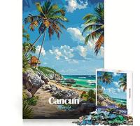 Puzzle "Paradiso sulla spiaggia di Cancun, Messico" per adolescenti, 1000 pezzi, stimola la destrezza mentale, rilassante, per momenti di svago, taglio di alta qualità, regalo di Natale (50x75cm)