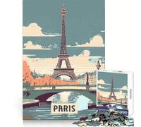 Puzzle Parigi da 1000 pezzi per adolescenti,esercizio mentale,rilassante,divertente,con chiusura a incastro,regalo per le vacanze (38x26cm)