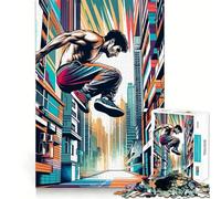 Puzzle Parkour Street Sport Wpap per adolescenti, 1000 pezzi, gioco di logica fine, morbido, rilassante, bordi puliti, regalo premium (38x52cm)
